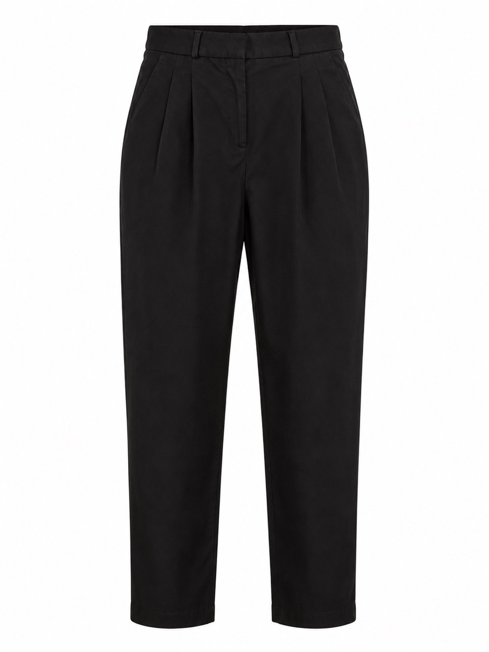 Reserved Black Pleated Trousers Mens High Rise Tapered Lyocell Pants‎ Sz S